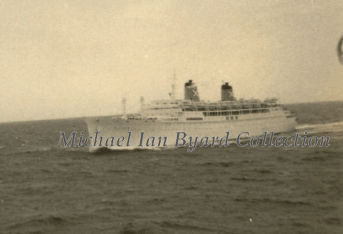 Ellinis passing Queen Frederica at sea, May 1968